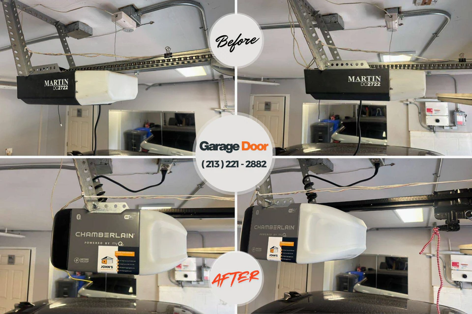 Before and after: garage door repair Gulf Hills, MS